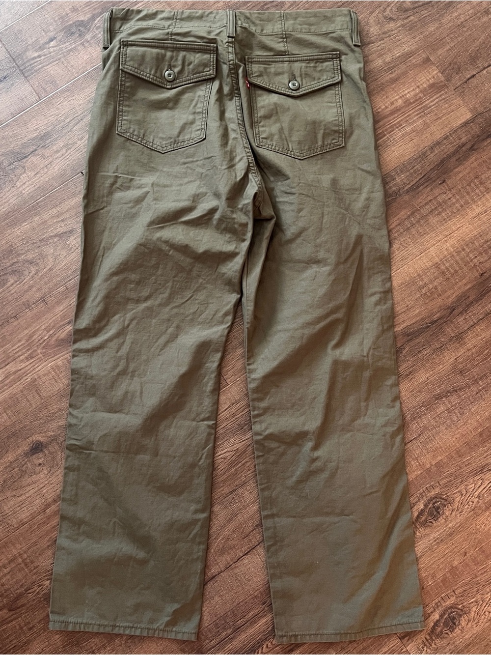 Levi’s Ribcage Straight Olive Green Utility Pants High Rise Size 32 - Picture 3 of 9